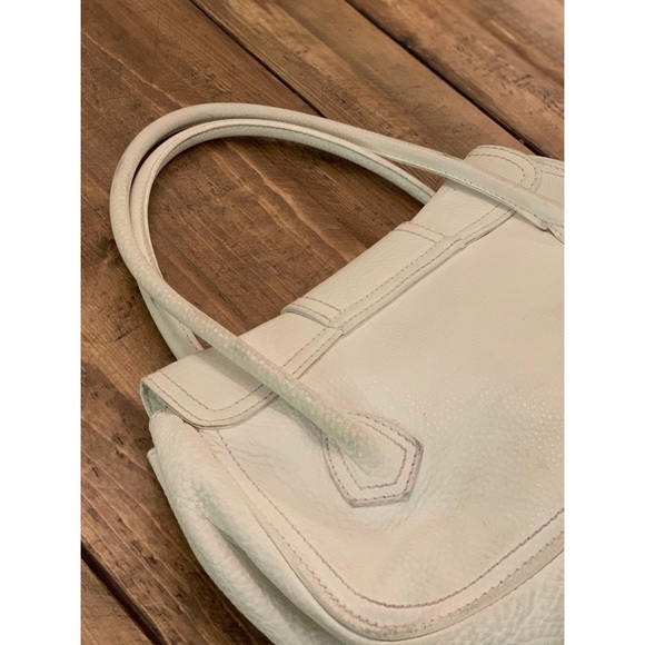 Celine Pebbled Satchel Purse Handbag WHITE CE00/15 - Picture 8 of 16